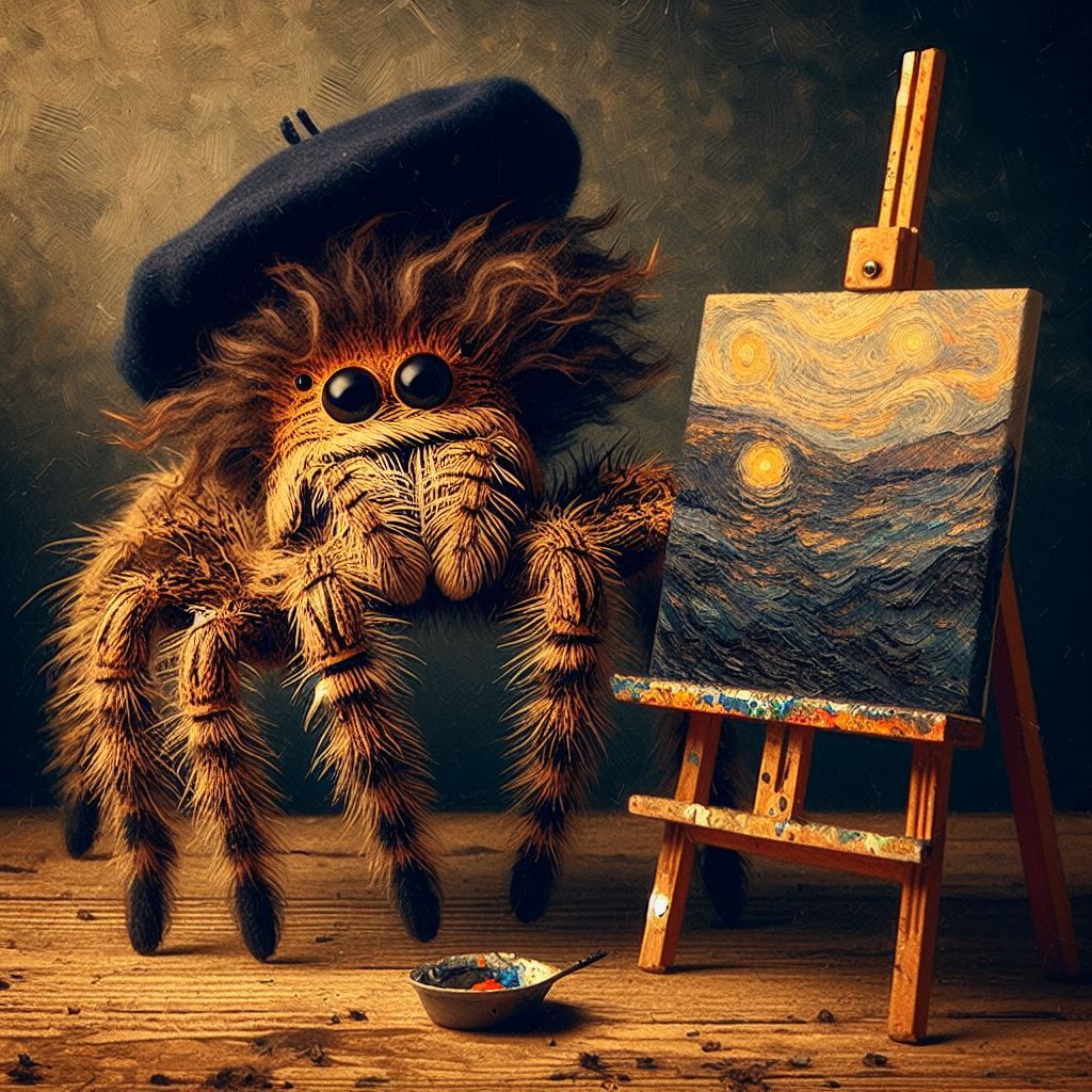 Spider wearing a wig