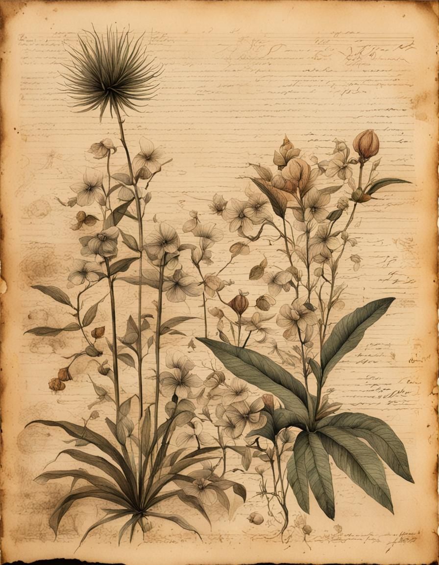 Botanical Ink Drawing  by @Nama