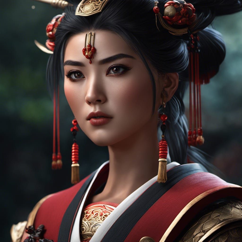 samurai woman - 2 - AI Generated Artwork - NightCafe Creator