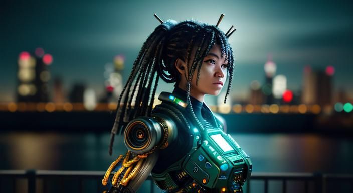 Biopunk Cityscape, Goddess , 

biomechanical ,

Professional...