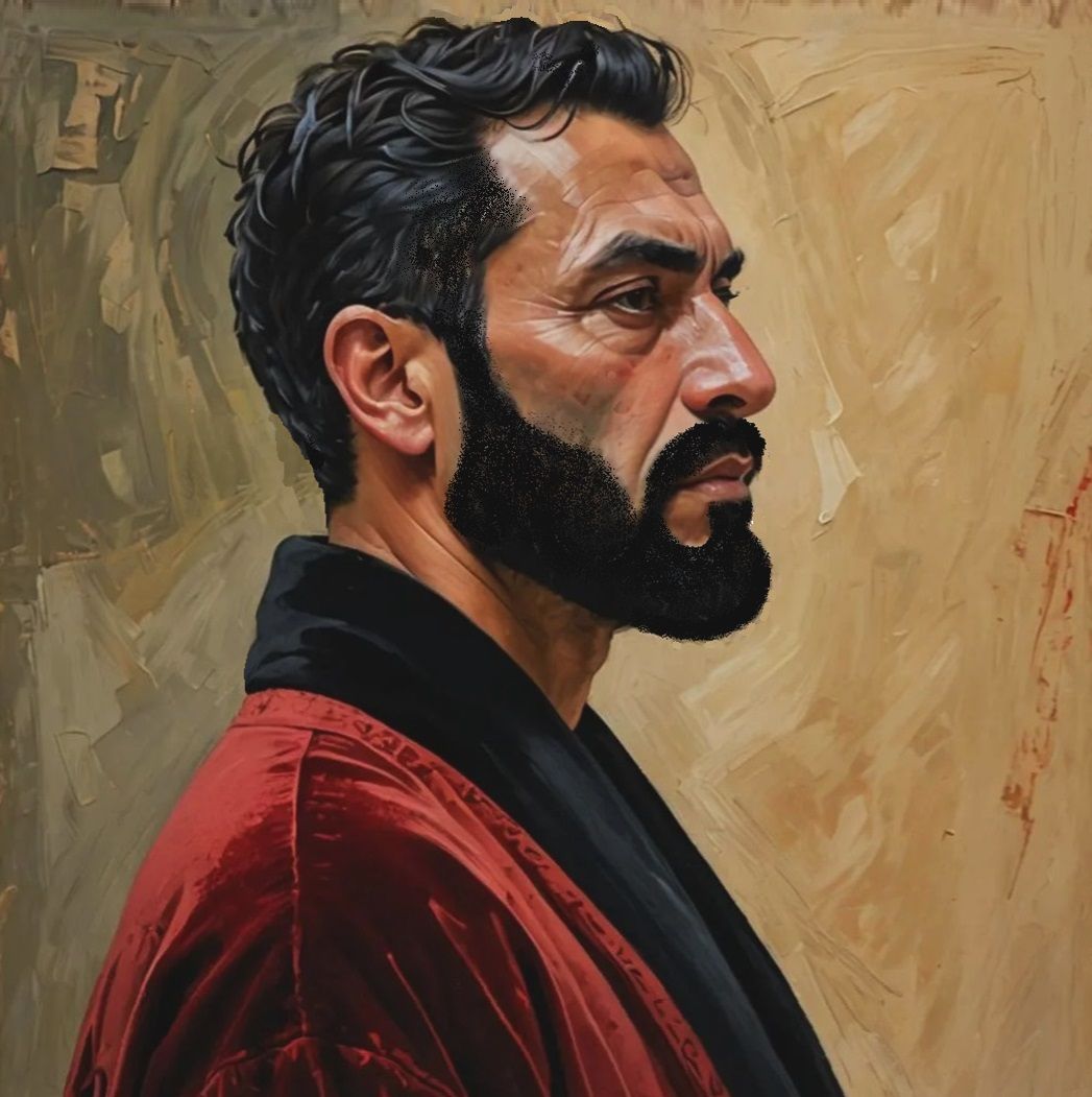 Najîb  ♥❤️‍🔥   a handsome gentleman  man in a red velours b...