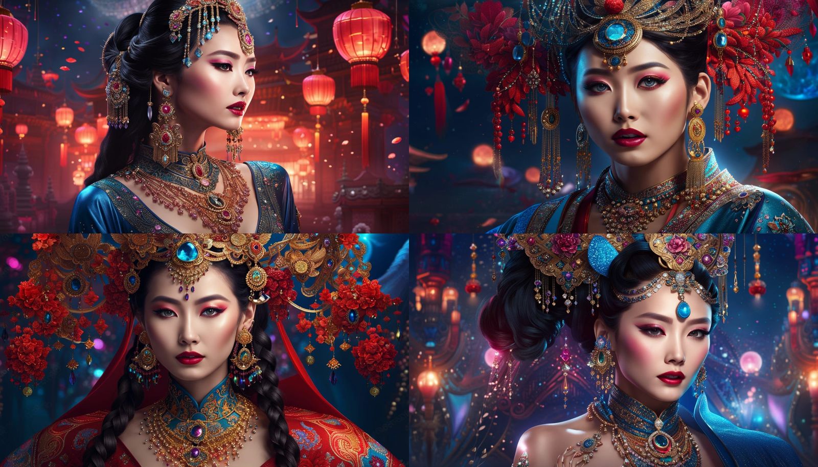 A beautiful Chinese woman of model appearance with bright gl...
