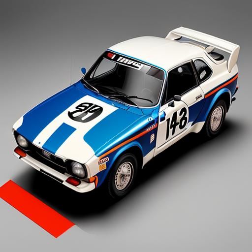 'Go Faster' stripes on a Datsun rally car 1977 aesthetics