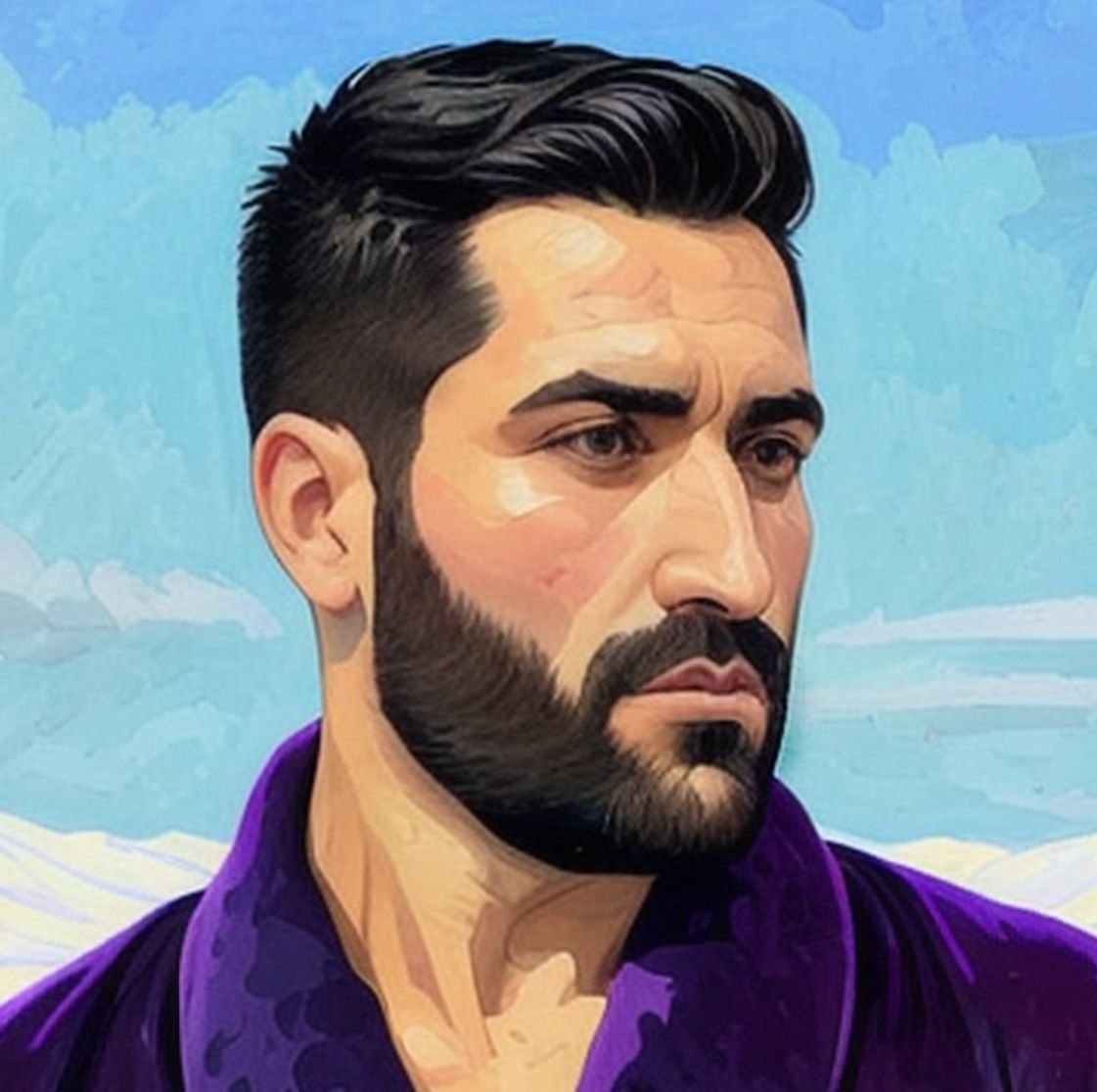 My neighbour, Mr. Türkmen, a handsome bearded man