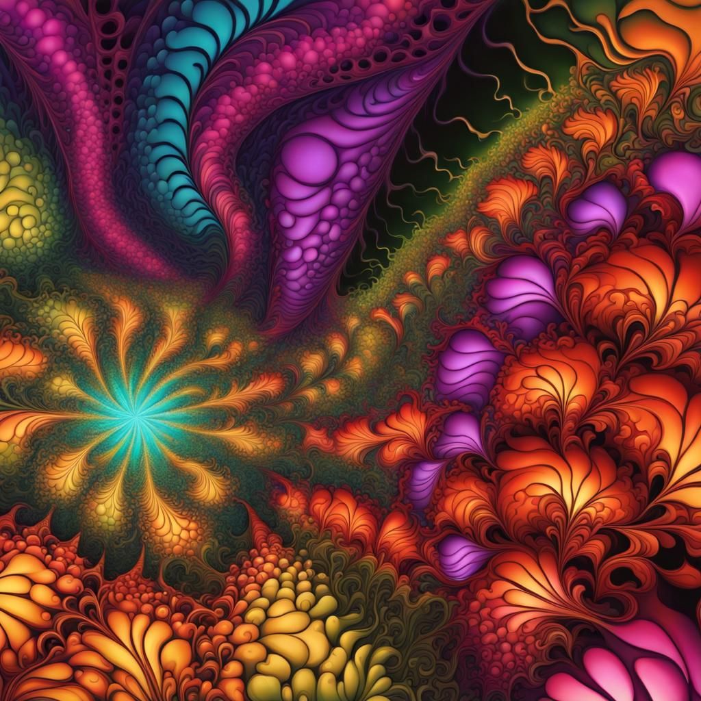 Psychedelic fractals - AI Generated Artwork - NightCafe Creator