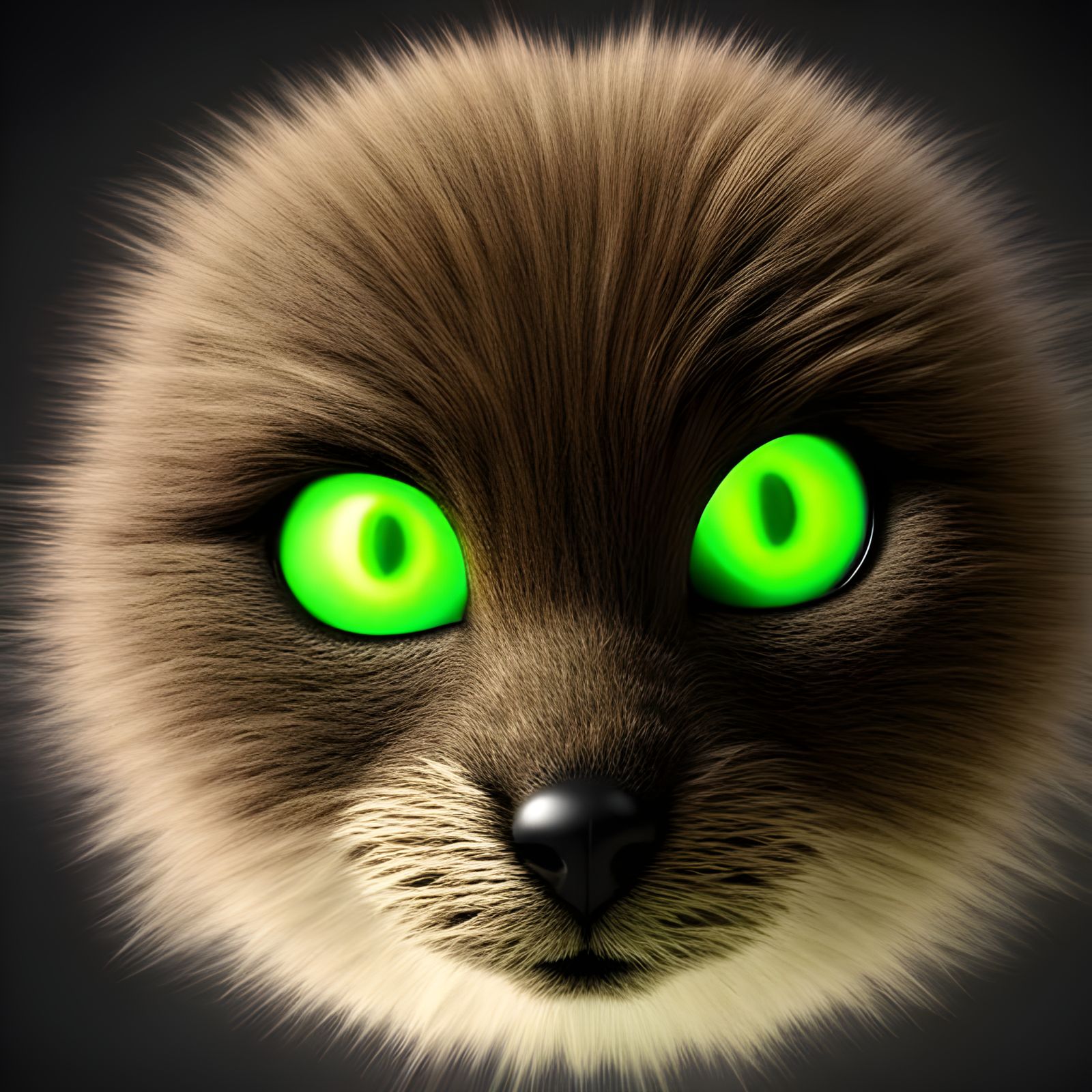 cute fur ball with green eyes