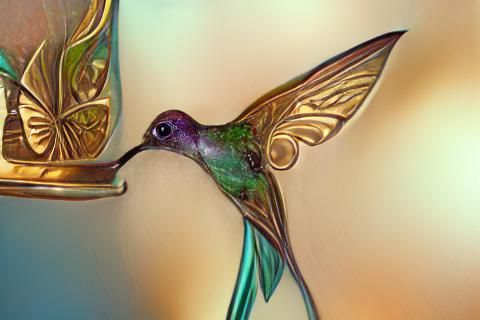 Hummingbird Art Nouveau