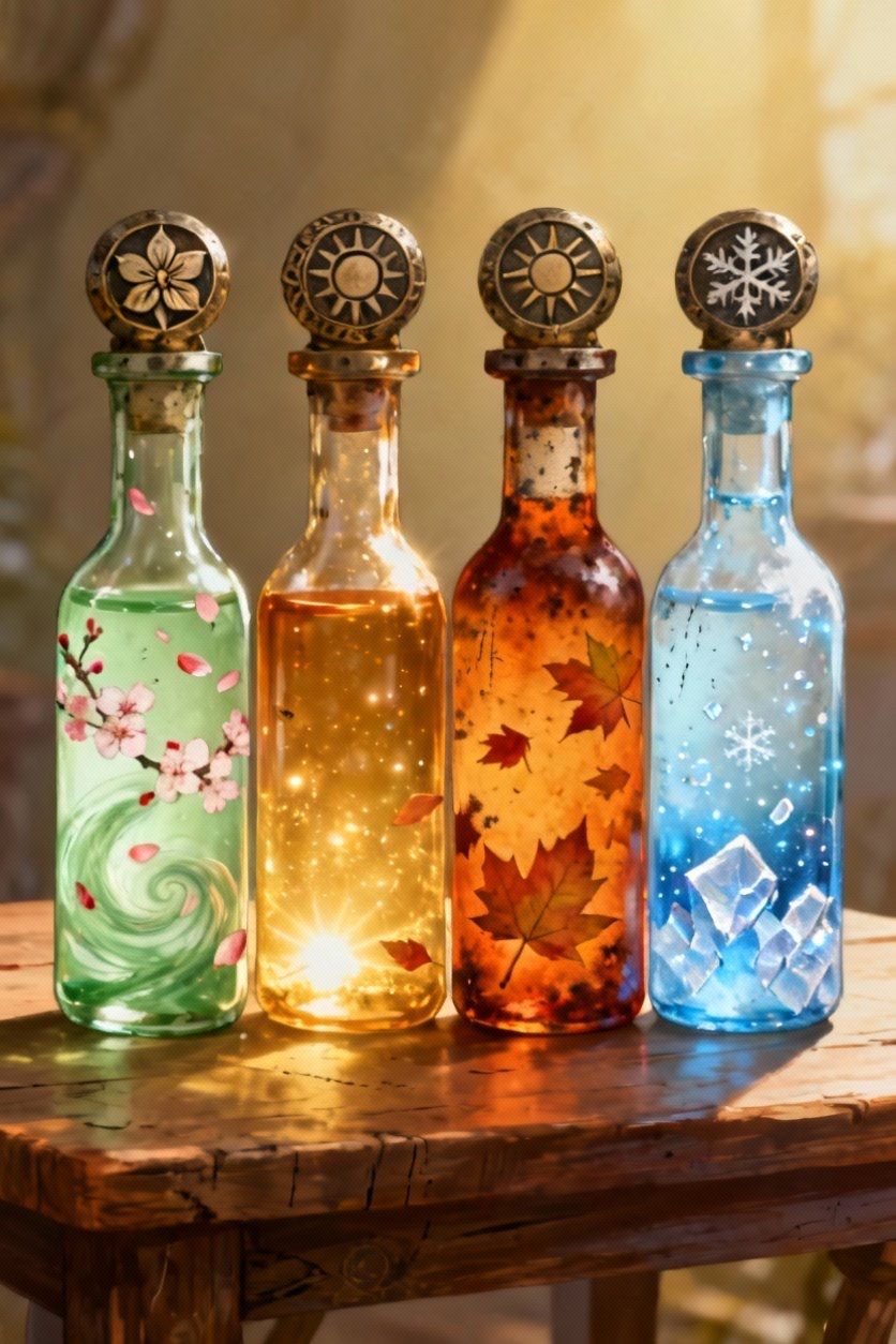 4 Ancient Bottles of Magic Potions: 3