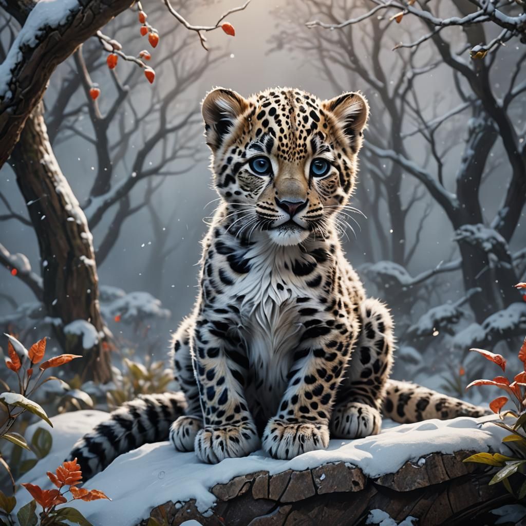 adorable snow leopard   by @Muppet