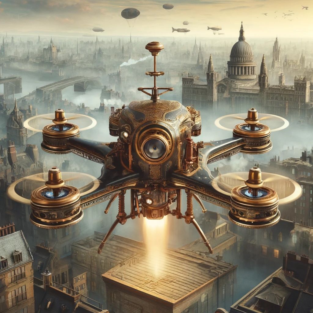 A steampunk DJI drone - AI Generated Artwork - NightCafe Creator