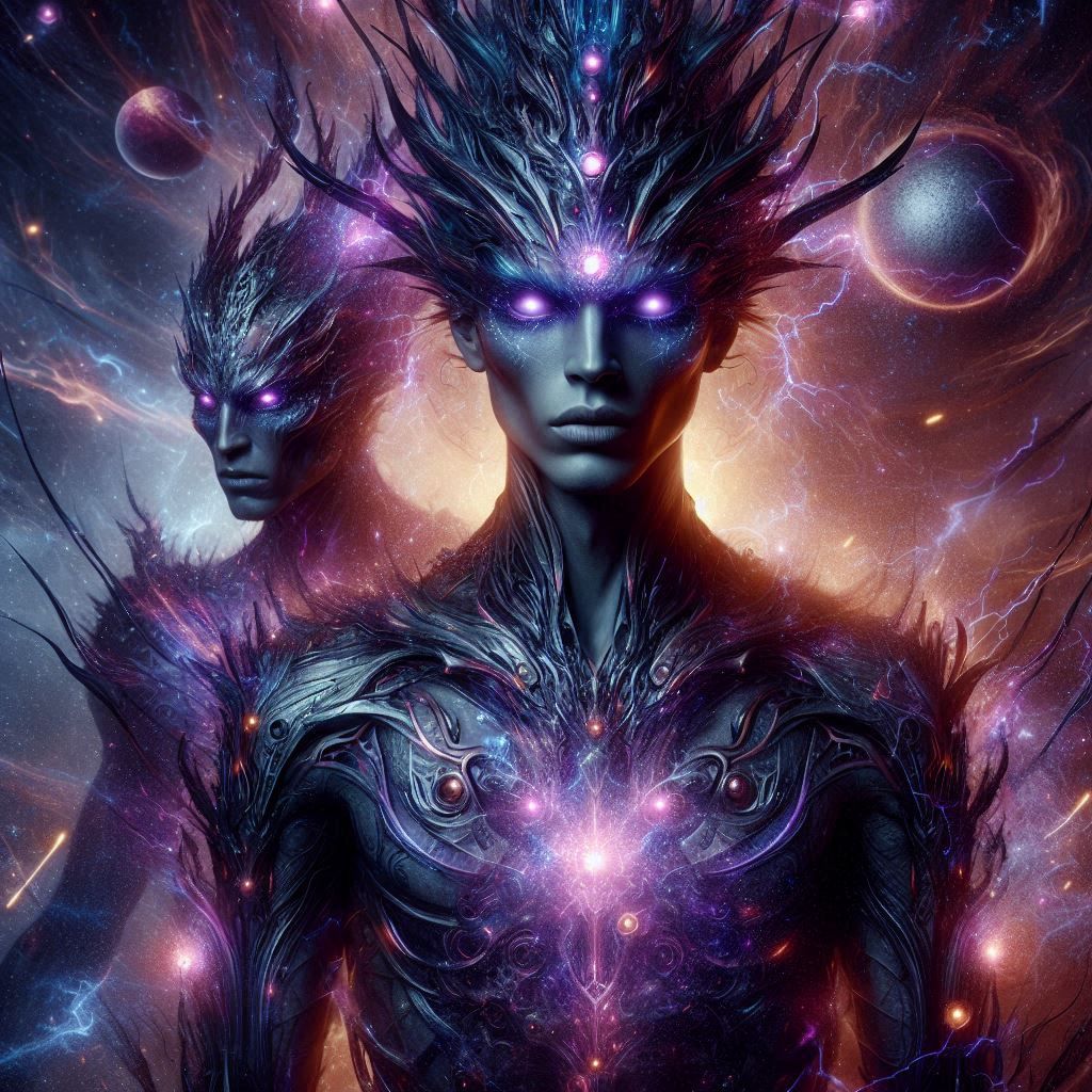 A striking, androgynous being