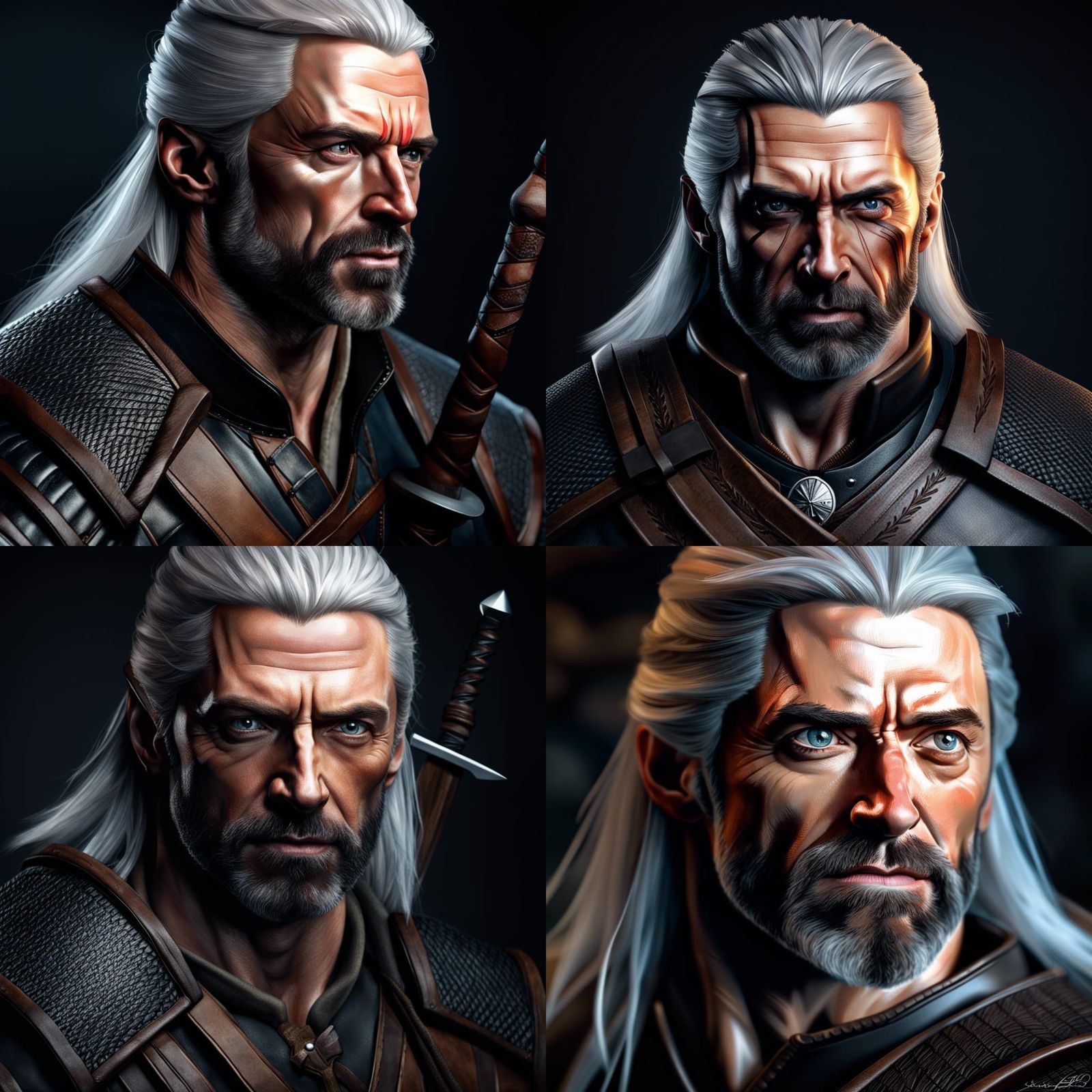 hyperrealistic portre about Hugh Jackman as Geralt of Rivia - AI ...