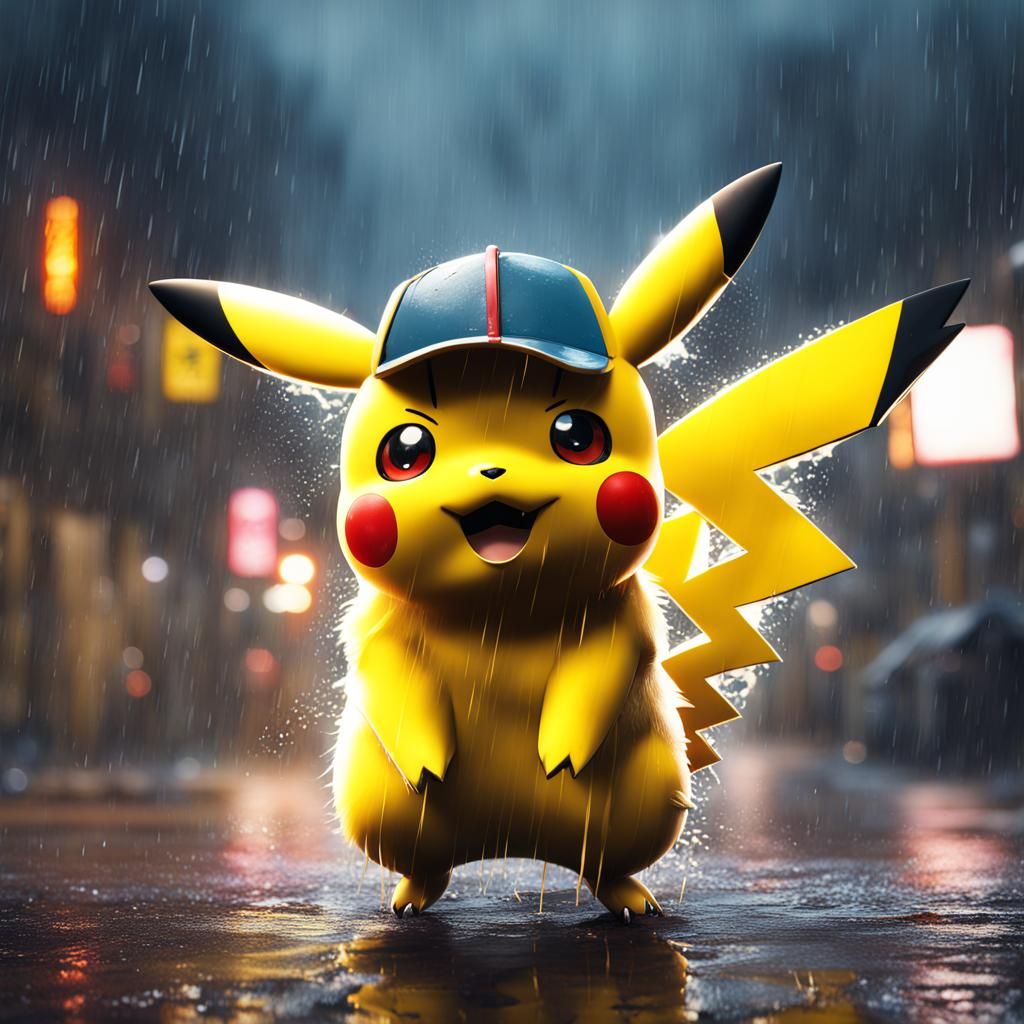 Pikachu in the rain - AI Generated Artwork - NightCafe Creator