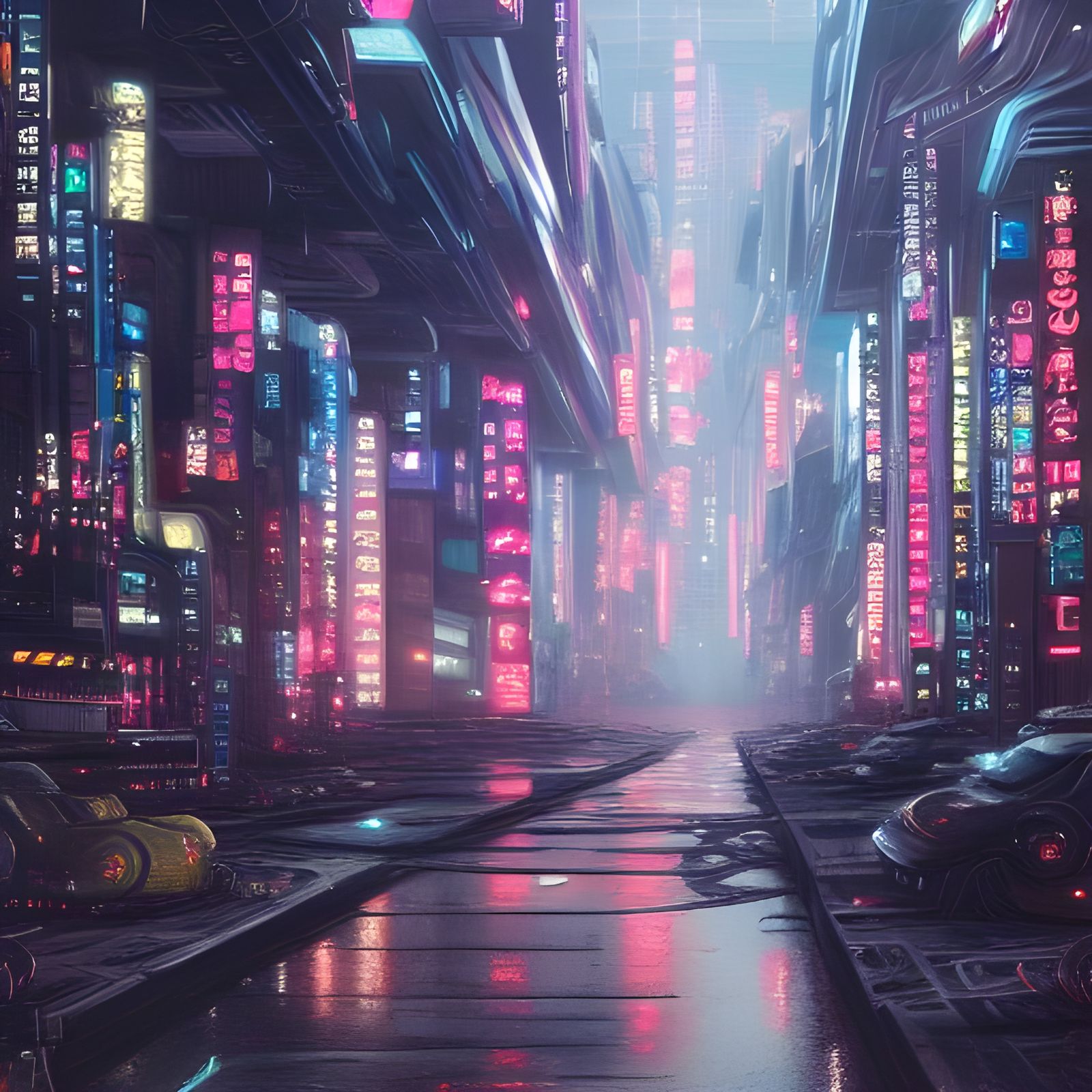 2070 Neo Tokyo Streets (1/2) - AI Generated Artwork - NightCafe Creator