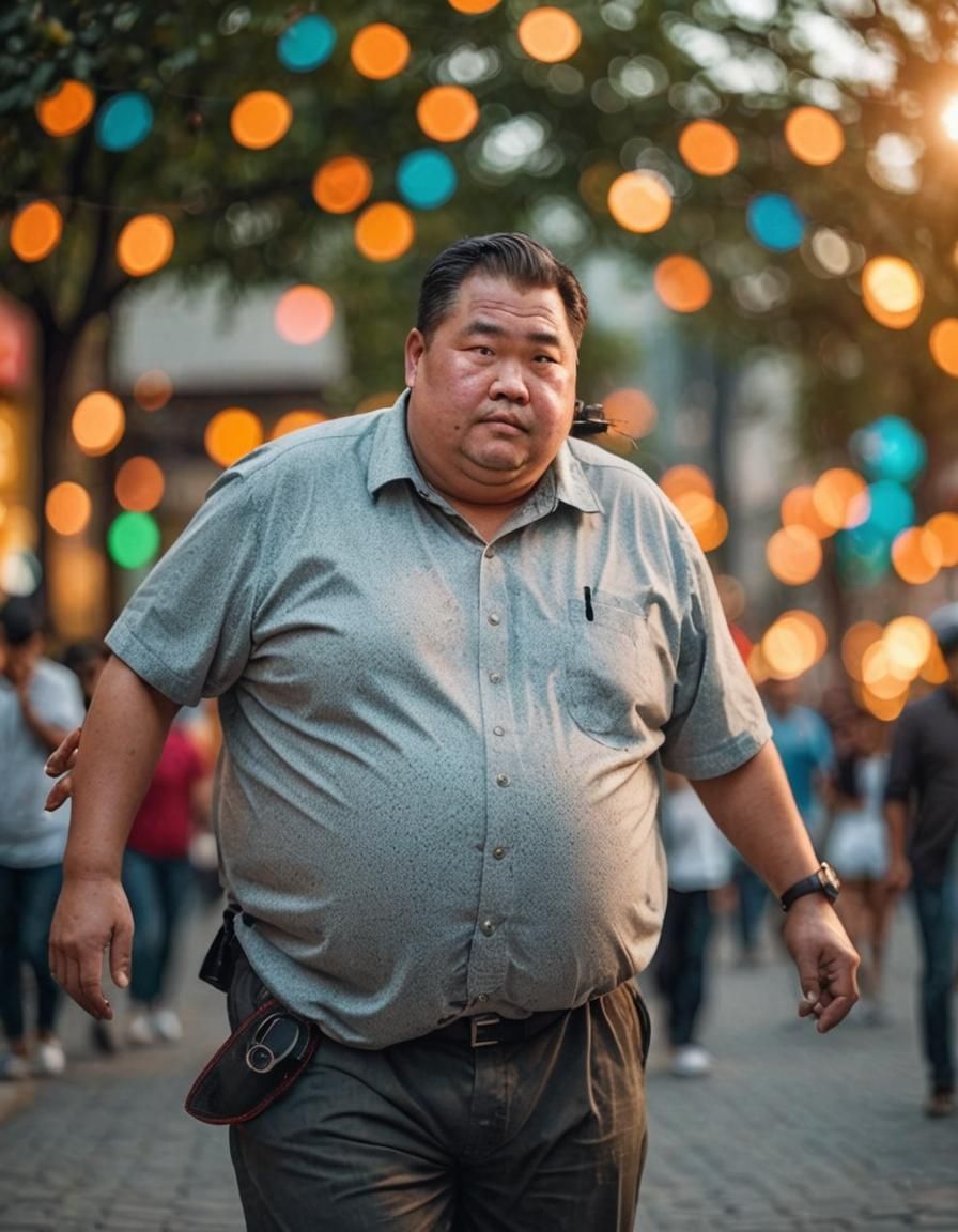 Fat man Professional photography, bokeh, natural lighting, c...
