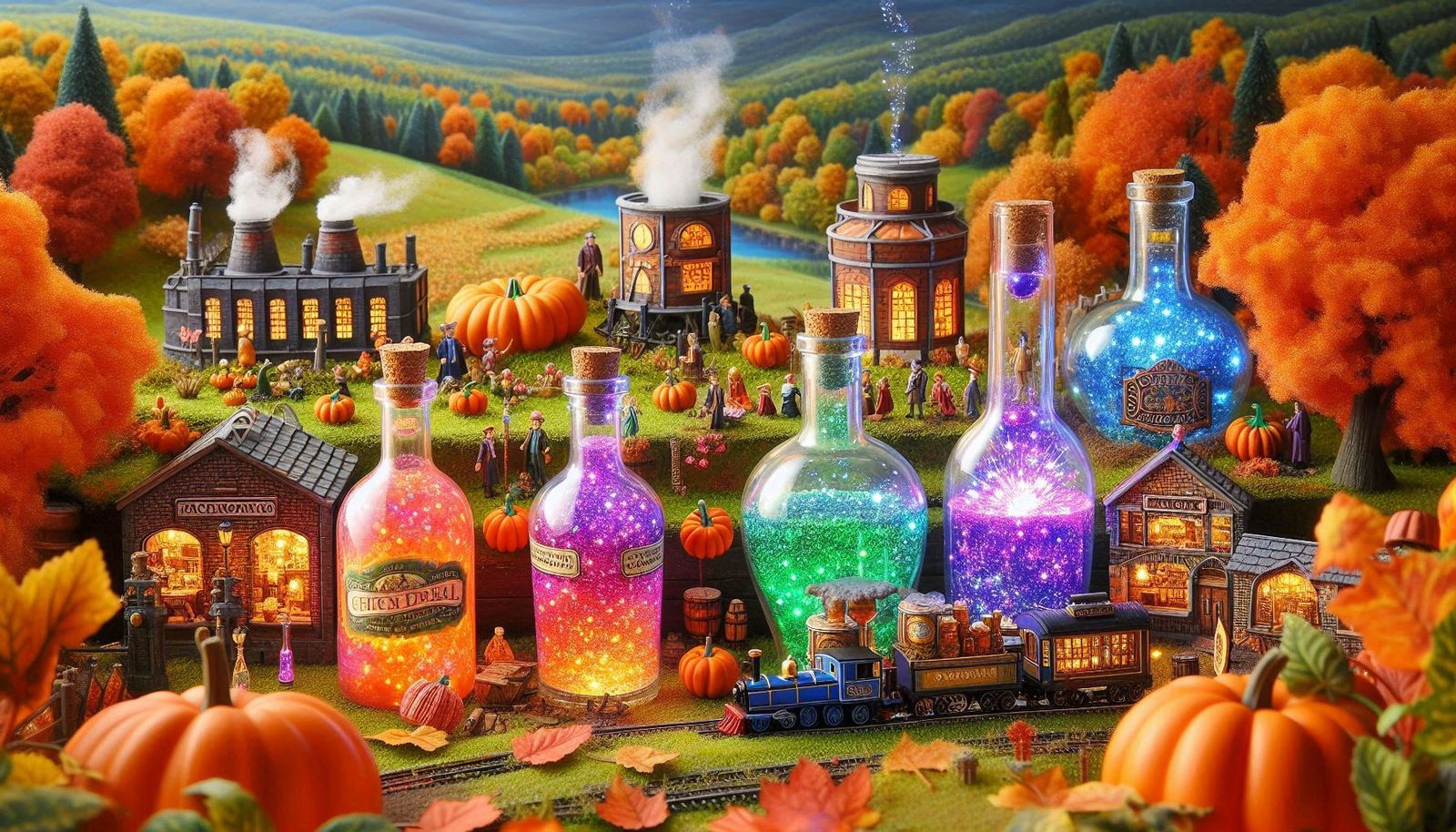 Autumn Landscape Miniature Style Magic Potion