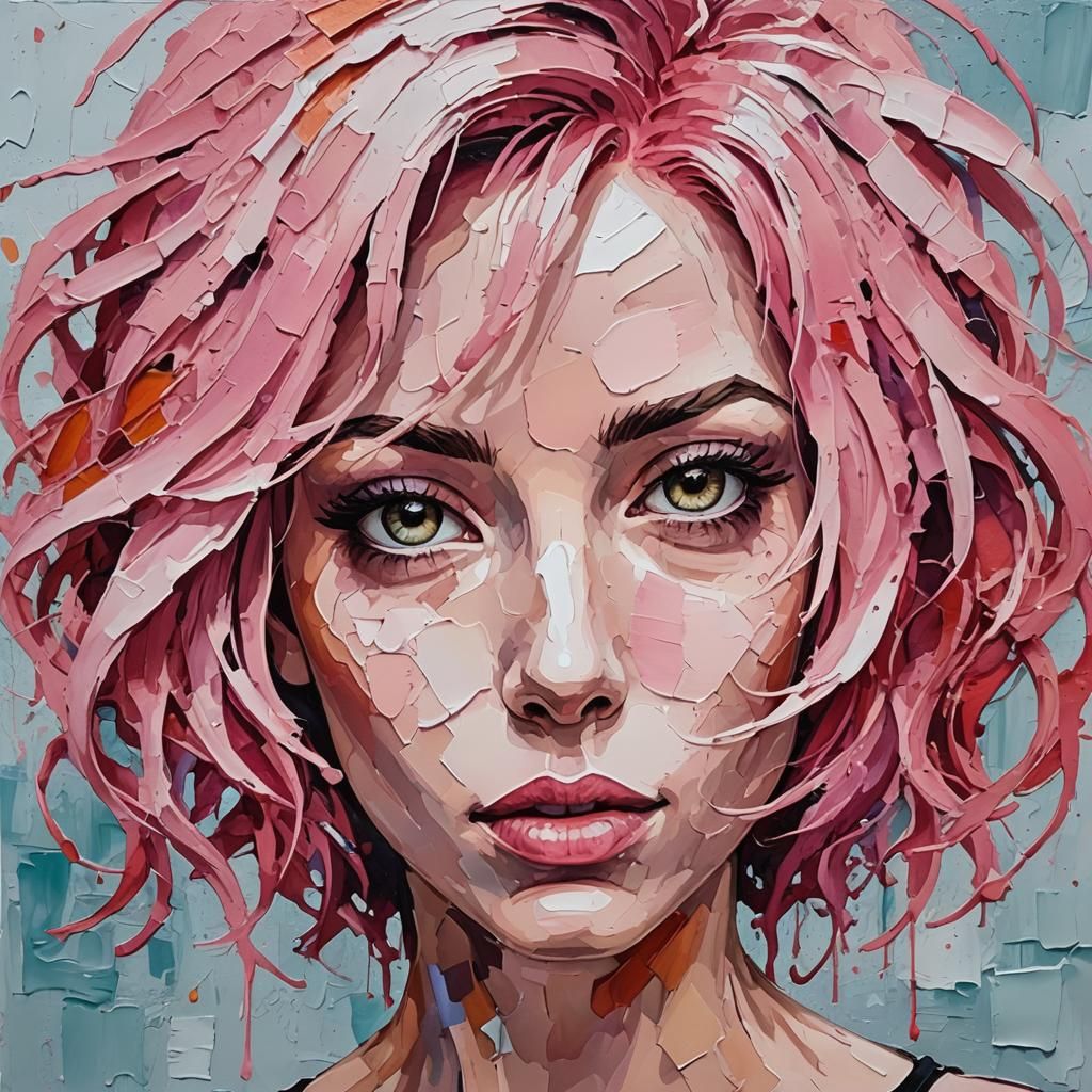 Pink hair girl 💓  by @Sword Yosef