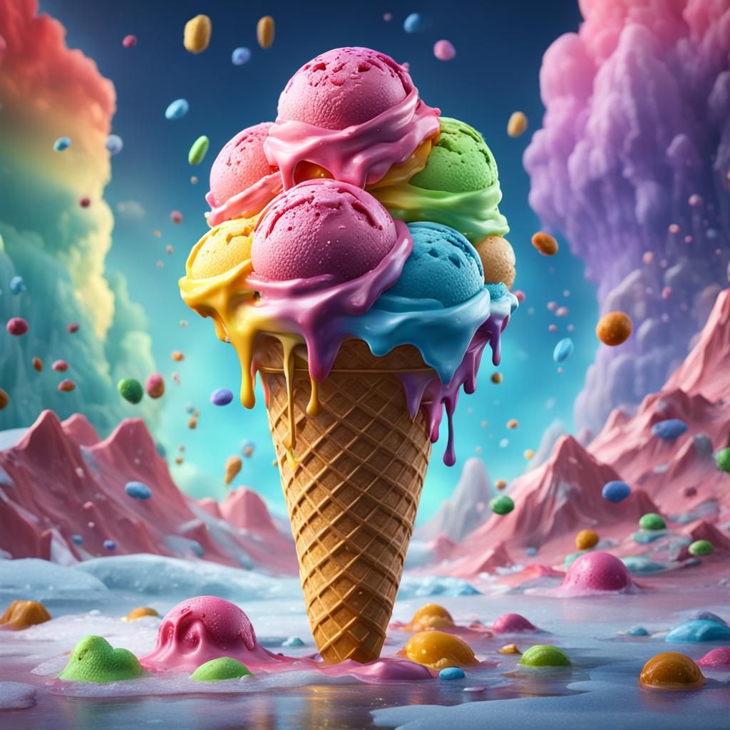 Rainbow ice cream