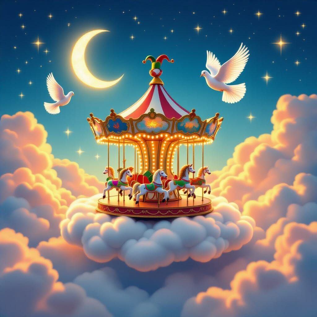 A whimsical carousel.