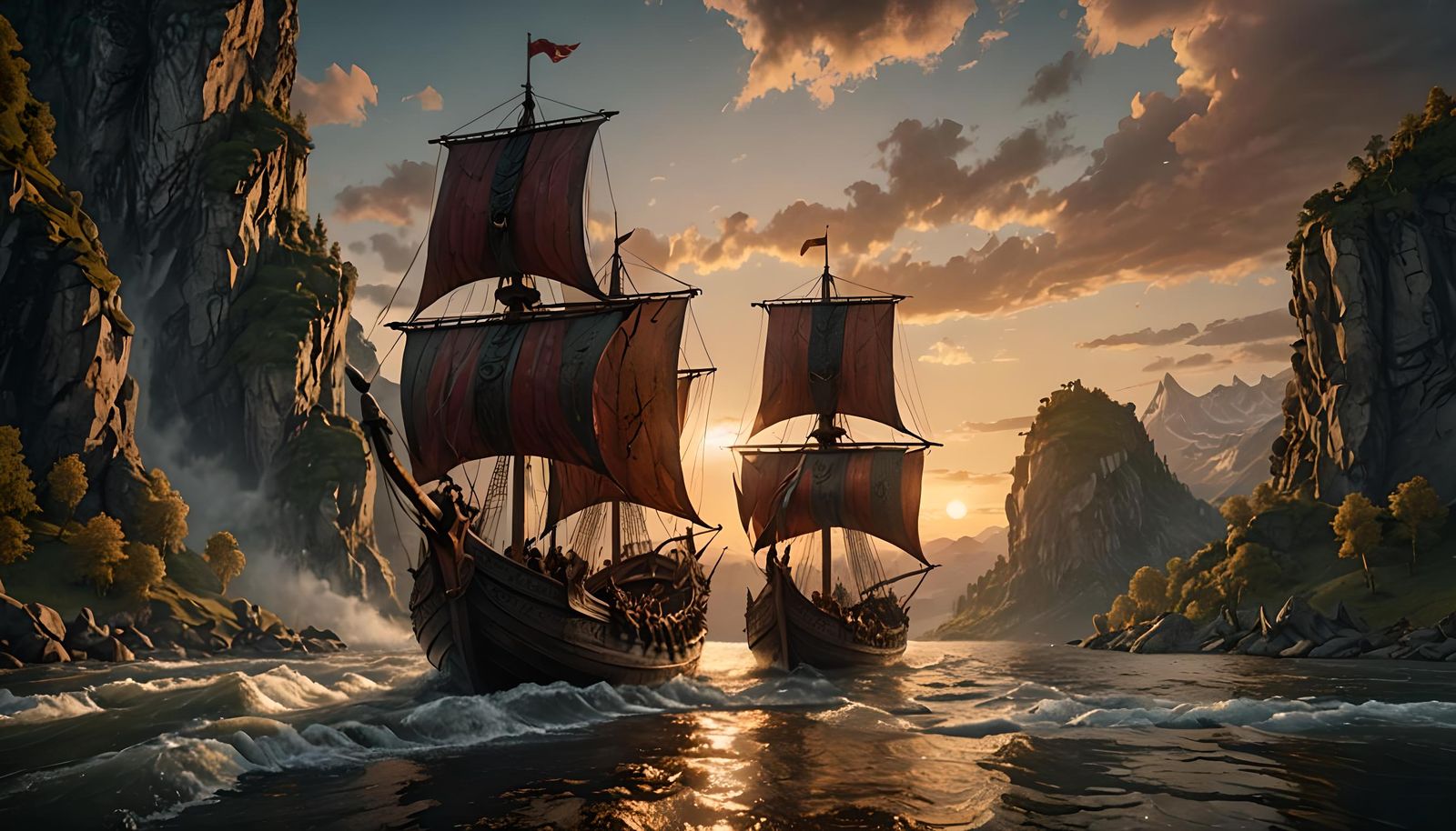 A viking drakar sails to the Valhalla  by @Francis H