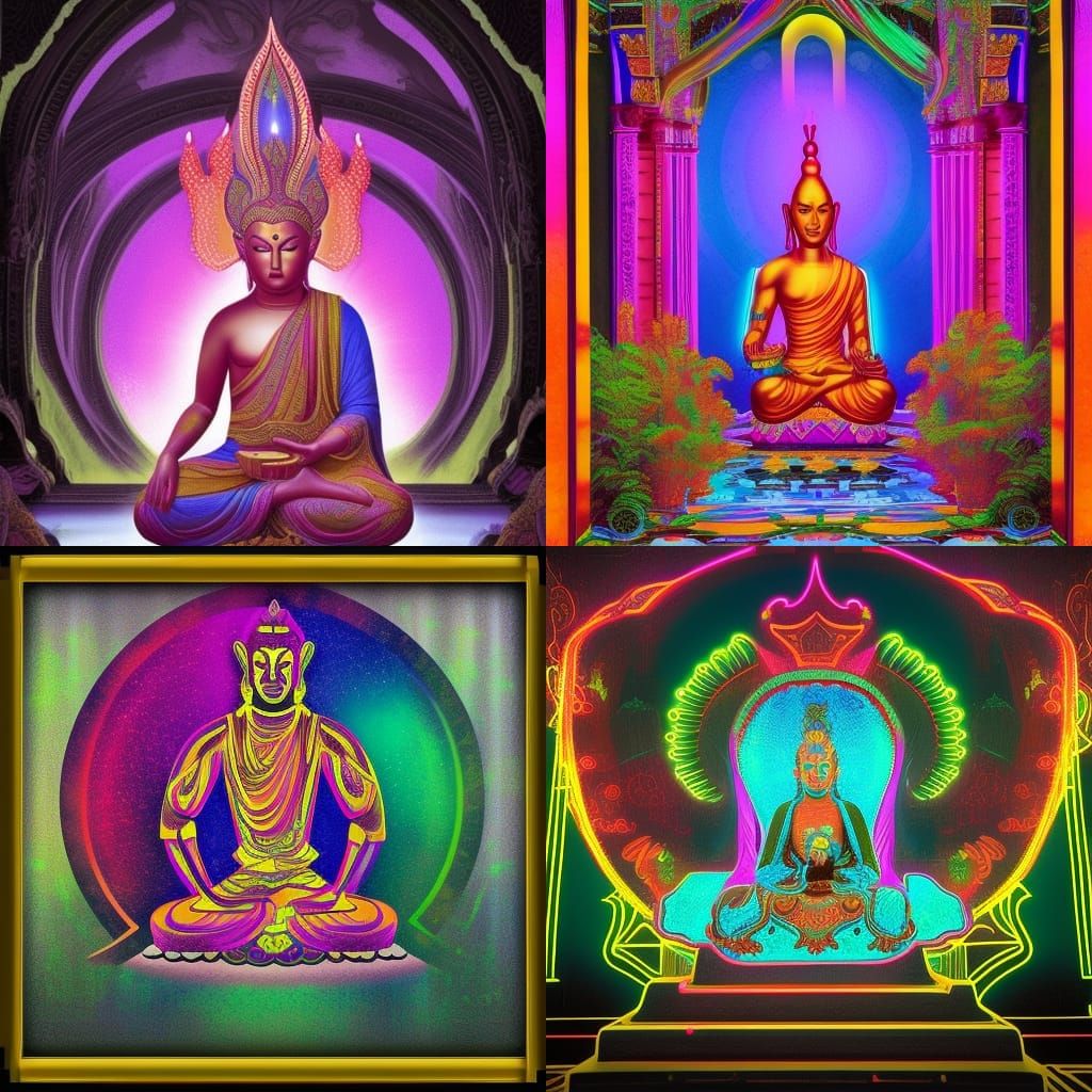 Neon buddha