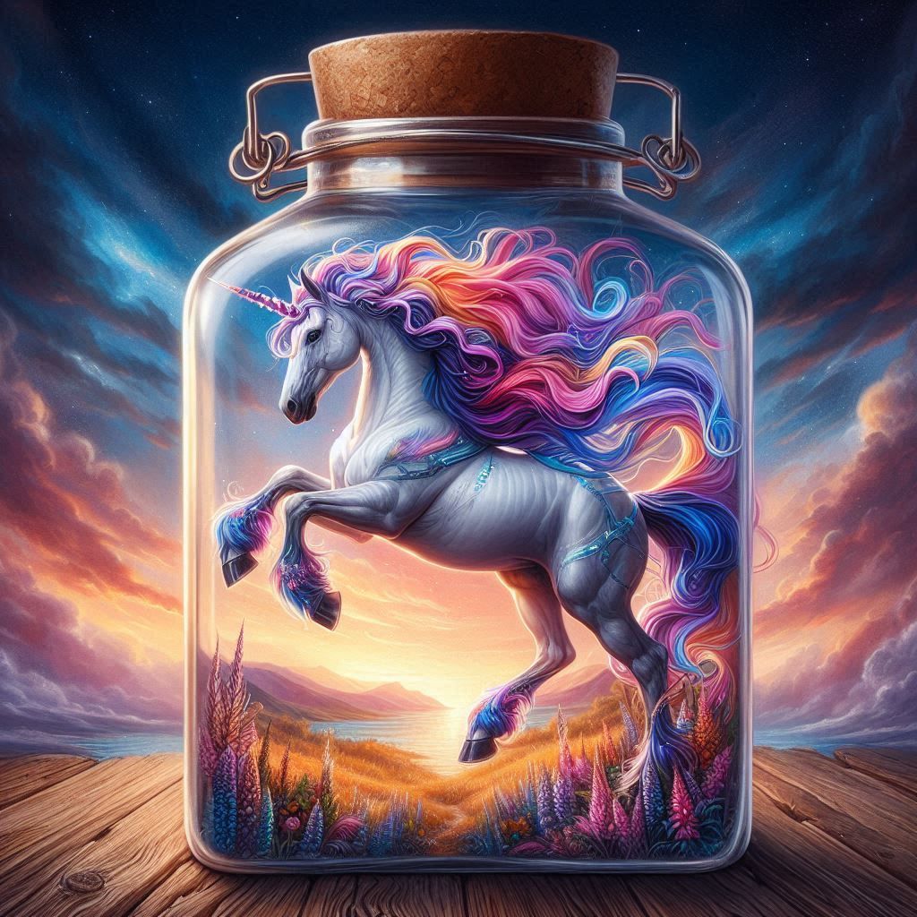 unicorn in a bottle