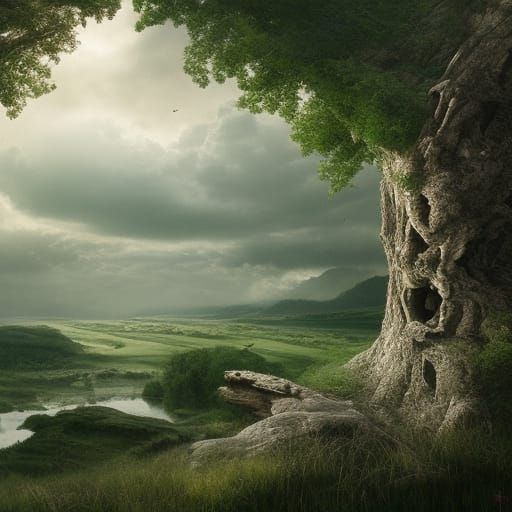 Ash Tree Beautiful landscape - AI Generated Artwork - NightCafe Creator