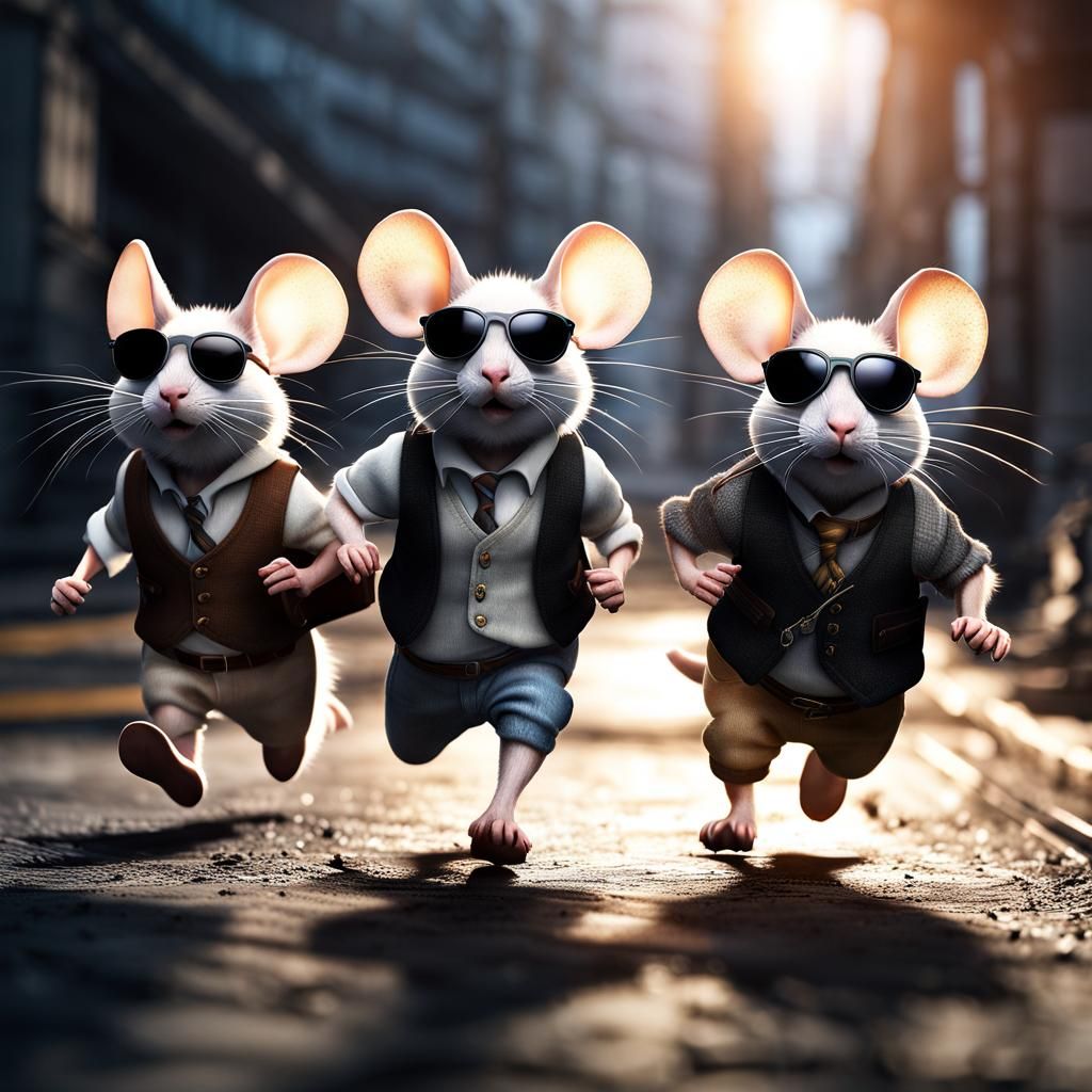 Three Blind Mice, See How They Run  by @TickBushTom