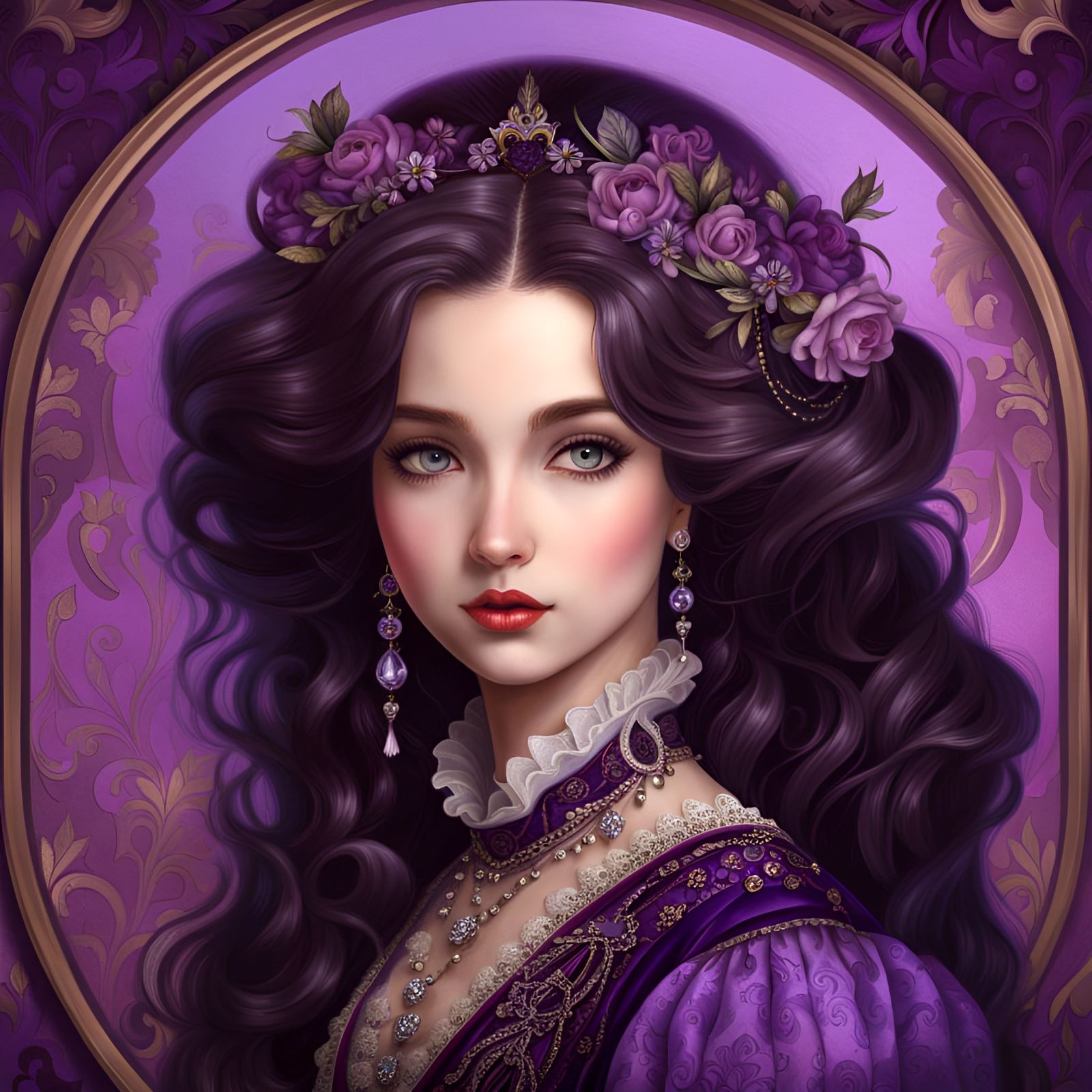 Portrait Of A Purple Princess Ai Generated Artwork Nightcafe Creator 2780