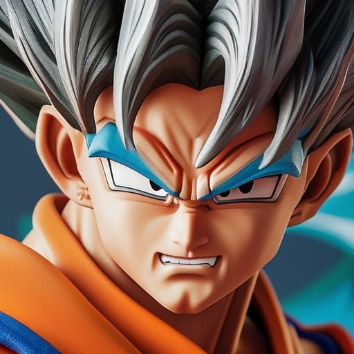 High quality close up portrait splash art of goku by Drew St...