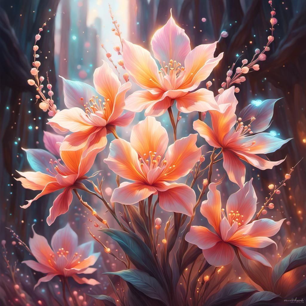 Glowing Magical Flowers  by @Peppy Pixi
