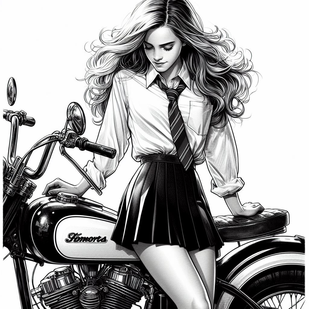 Black and White Motorcycle