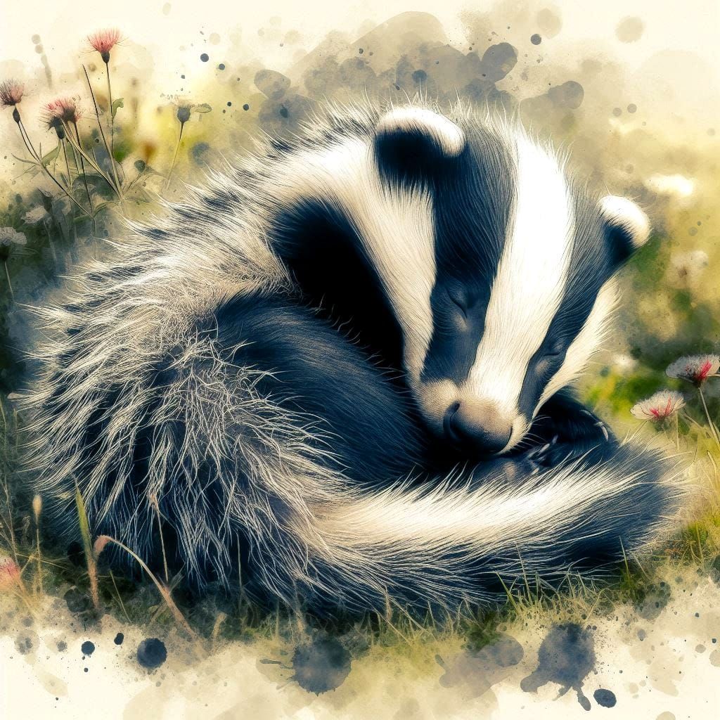 Sleeping Baby Badger  by @Alice
