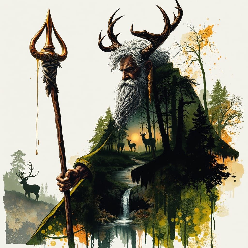 Celtic Mythology : Cernunnos  by @Xiviwa