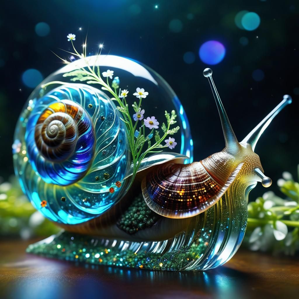 Flower snail - AI Generated Artwork - NightCafe Creator