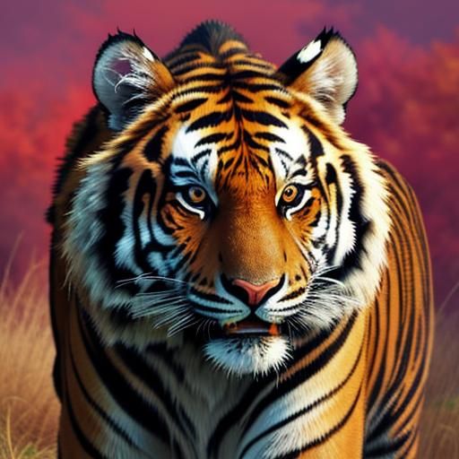 A tiger stalking its prey