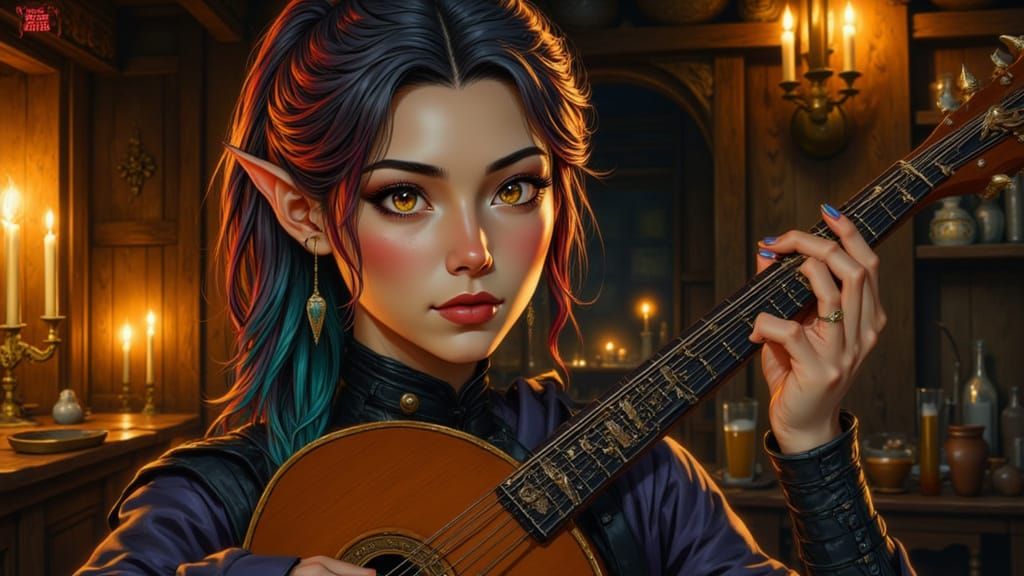 <lora:Hyperrealism Loves U:1.0> A female Elvin warrior of Asian descent and a fantastical appearance reminiscent of mythological creatures, ...