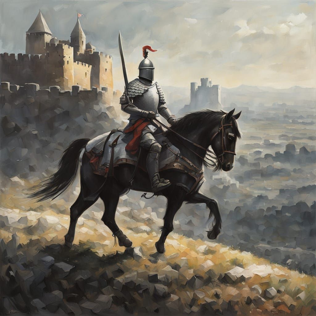 Knight on Horseback in Rutkowski Style