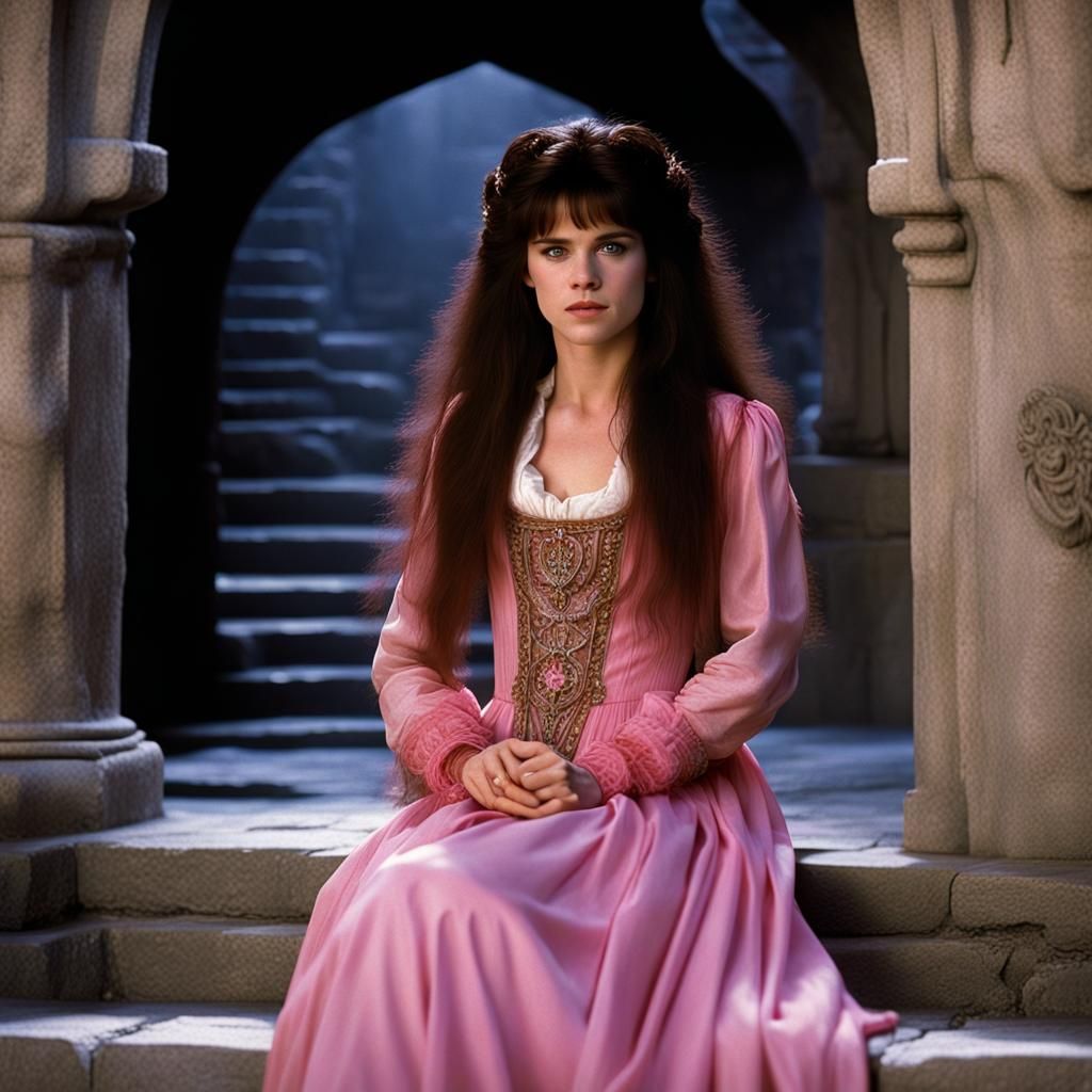 DVD screengrab of labyrinth 1986, castle scene, briar beauty...