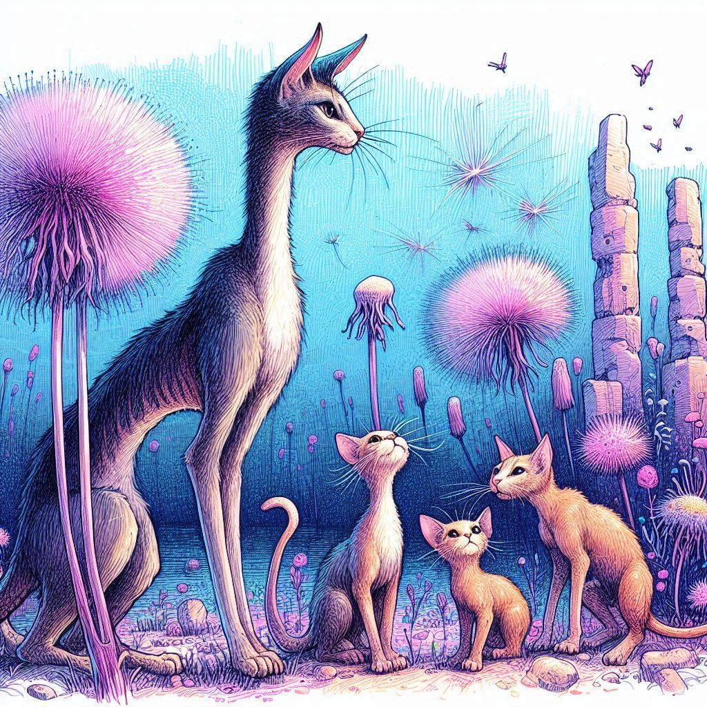 Mother Long Skinny Cat