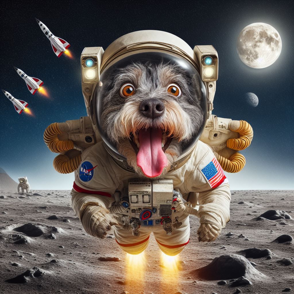 Flying dog in space (Air Mutts 1)
