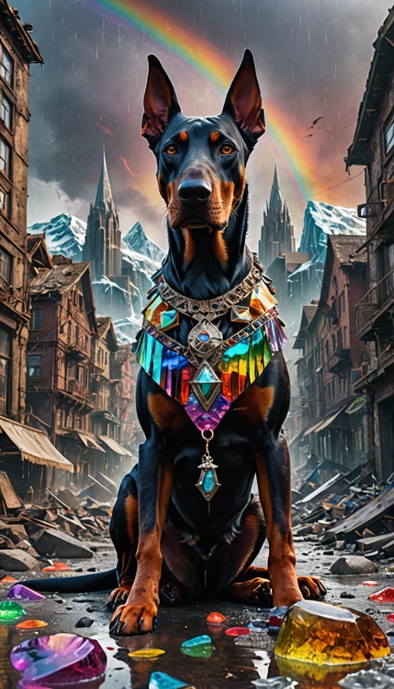 postapocalyptic psychedelic doberman - AI Generated Artwork - NightCafe ...