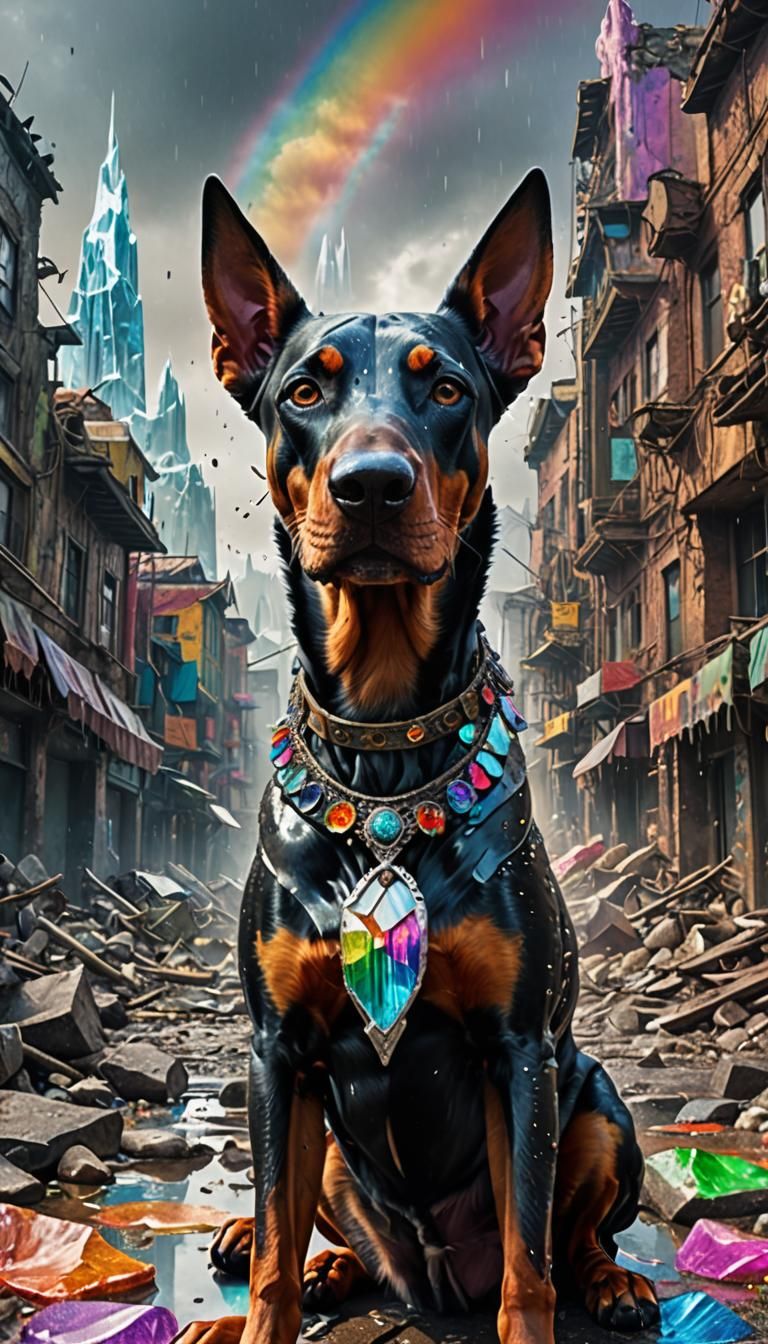 postapocalyptic psychedelic doberman