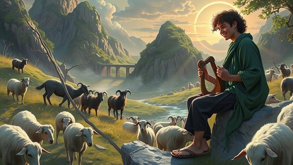 David watches the flock - 01