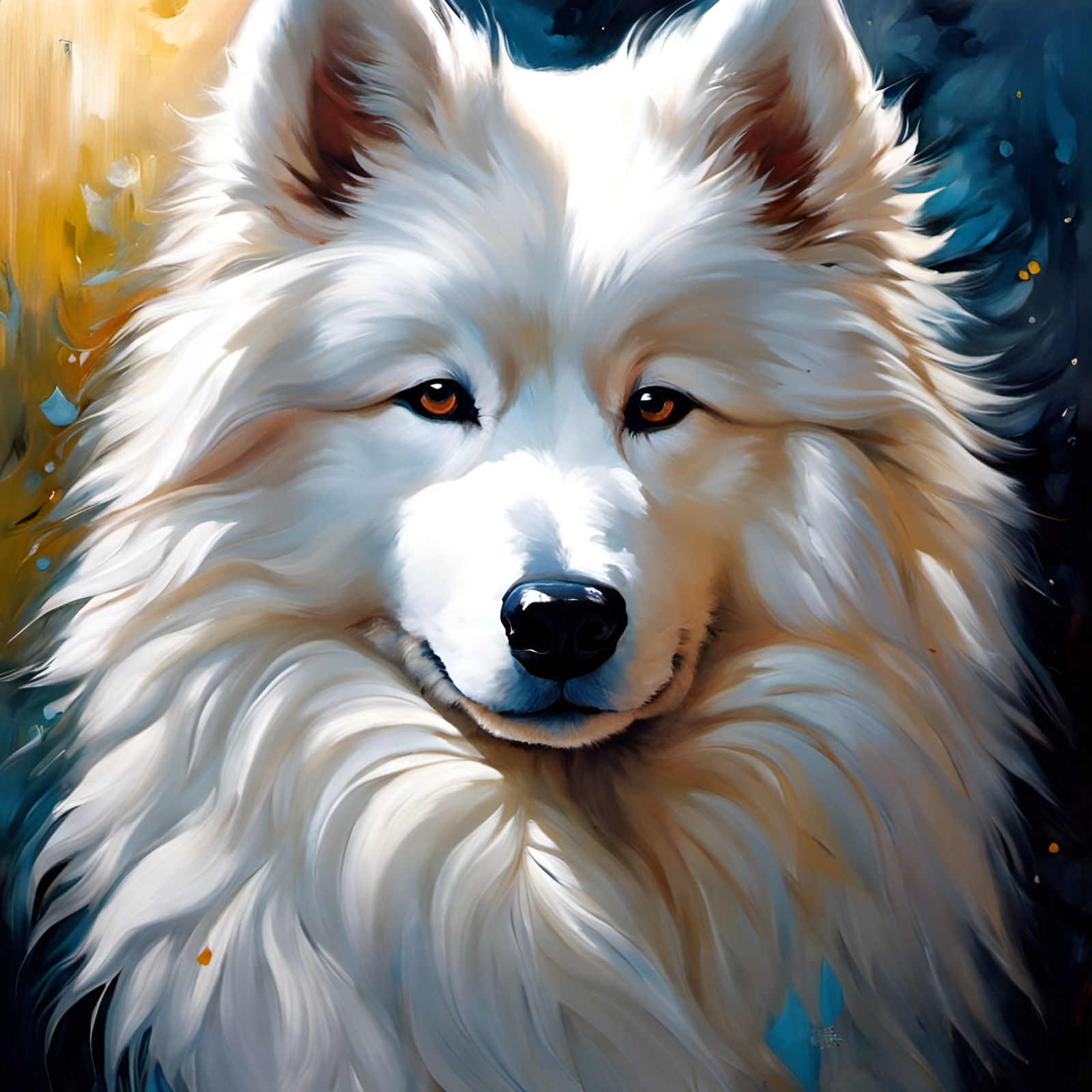 Portrait of a Samoyed by Thomas Saliot  