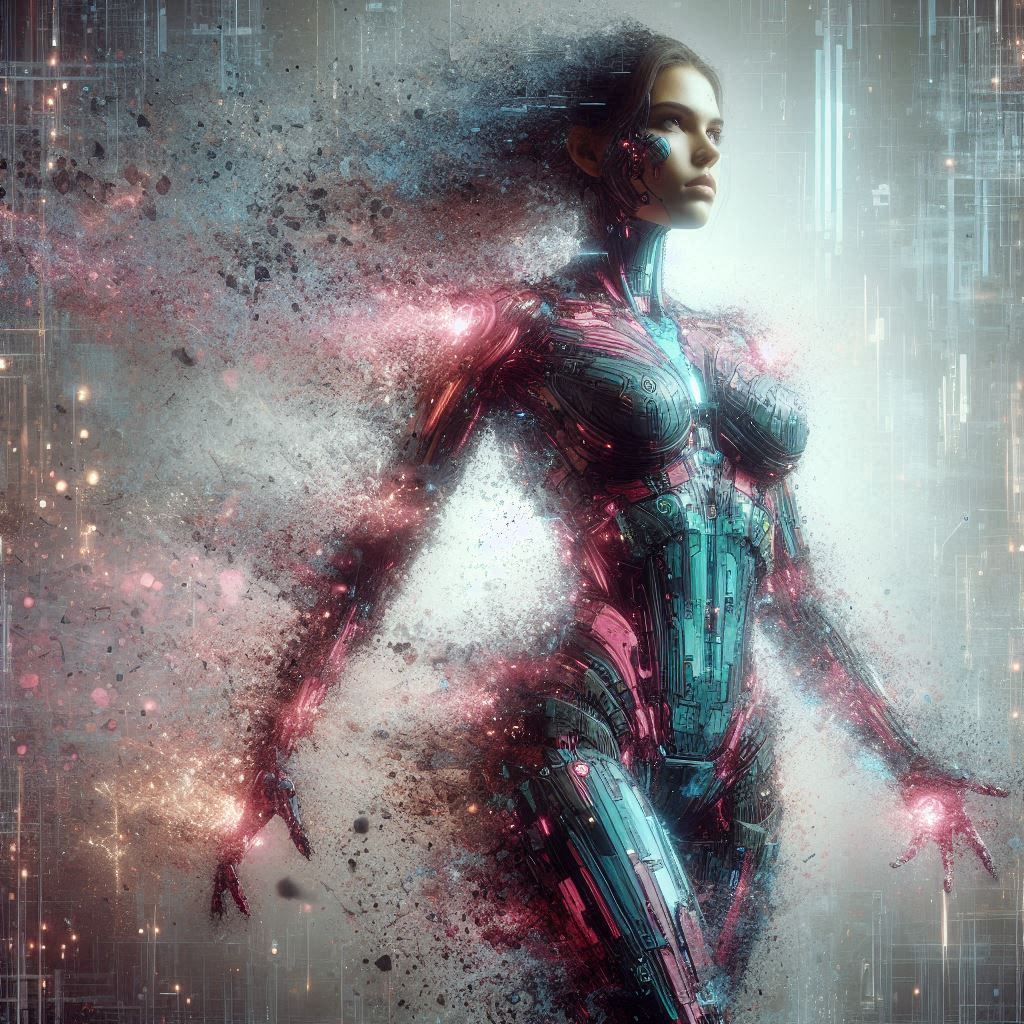 double exposure beautiful fantasy DALL-E 3 portrait landscap...