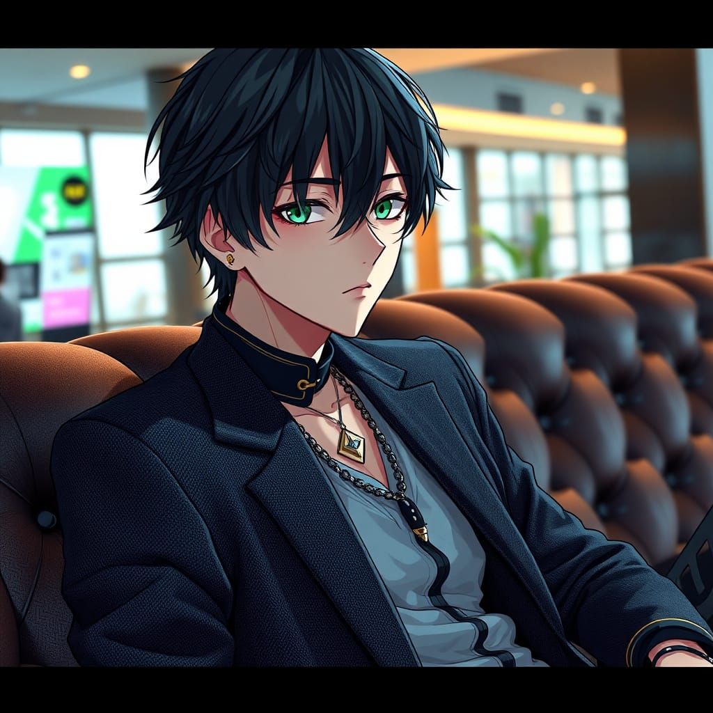 Stylish Mature Man in Harajuku Style: 3D Anime Art