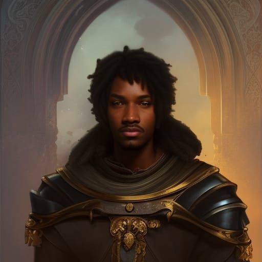 Handsome man, black man, prince, knight, medieval, fairytale, fantasy ...