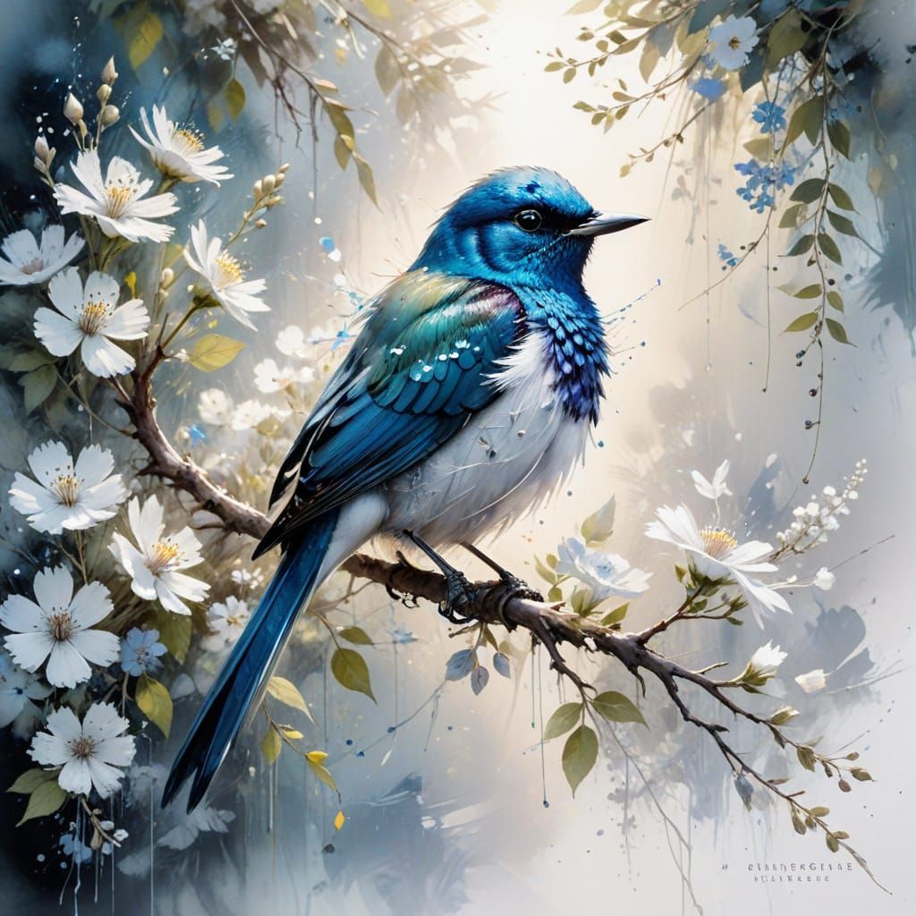 iridescent blue bird   by @Victoria G