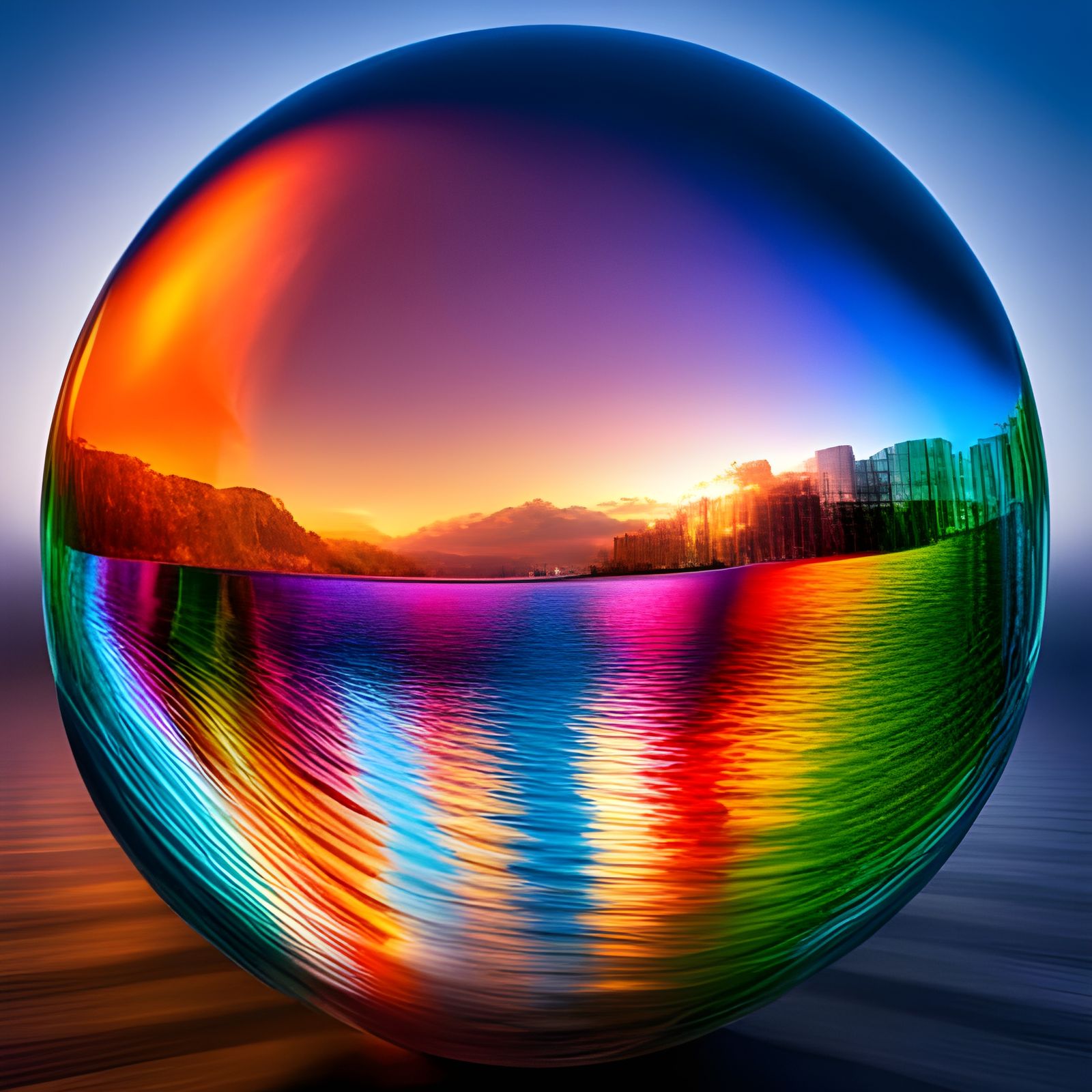 evening city bubble